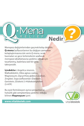 Öykü Q-Mena Bitkisel Gıda Takviyesi 2 x 30 Kapsül