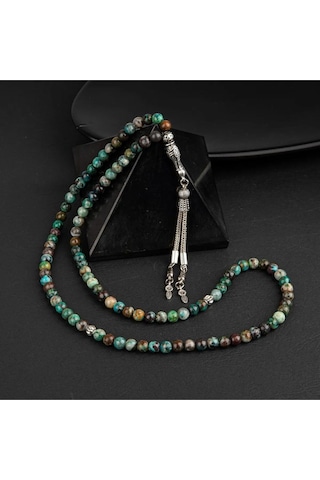 Sertifikalı Krizokol Doğal Taş Tesbih 99luk 6mm