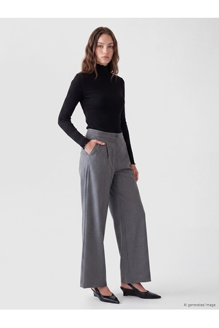 Lcw Modest Siyah Dik Yaka Kadın Fitilli Body