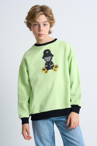 Alexandergardi Alexandergardı Baskılı Bisiklet Yaka Çocuk Sweatshirt Mint