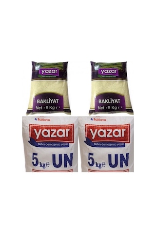 Yazar Bakliyat Pilavlık Pirinç 2 x 5 KG + Baklavalık Sert Buğday Unu 2 x 5 KG