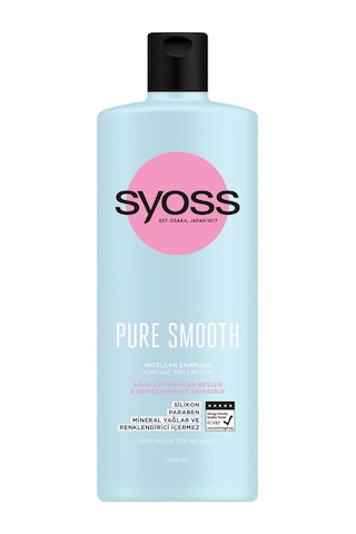 Syoss Pure Smooth Micellar Ağırlaştırmayan Silikonsuz Şampuan 2 x 500 ML