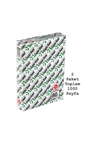Copier Bond A3 Fotokopi Kağıdı 2 Paket 500 Yaprak X 2 Toplam 1000 Yaprak Genel