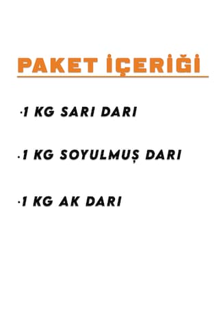 İpek Değirmen 3 Kg Premium Darı Paketi Sarı Ak Darı Soyulmuş Darı