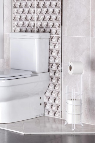 Teknotel Ayaklı Yedekli Wc Tuvalet Kağıtlık Beyaz Mg093