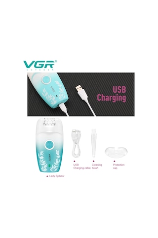 Vgr V-738 Profesyonel Kadın Epilatörü Led Işıklı, 18 Cımbızlı, 2 Hız Ayarlı Ve Usb Şarjlı Kablosuz