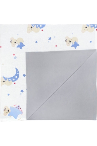 Ezh Collection 1021 Çift Taraflı Pazen Bebek Battaniye Mavi