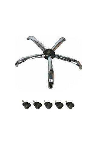 Kamusalmarket Büro Sandalyesi Ayağı Yıldız Ayak 5 Adet Tekerlekli