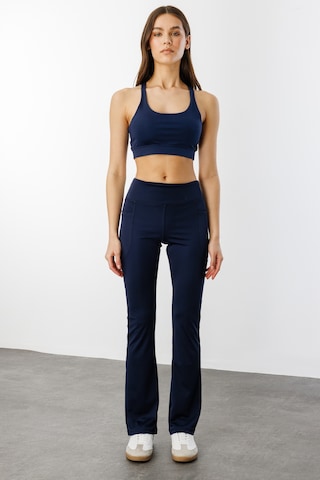 Kadın Yüksek Bel Toparlayıcı Çift Cepli Ispanyol Paça Tayt İspanyolpaça-tayt Lacivert