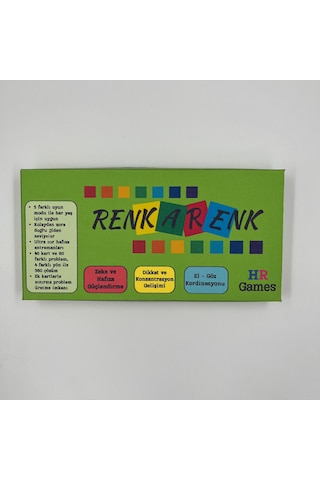 Renkarenk Zeka Ve Hafıza Geliştirici Eşleştirme Oyunu