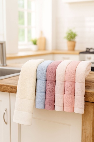 6'lı Mutfak Havlusu Seti 30x50 Cm %100 Pamuklu Deniz Çok Renkli