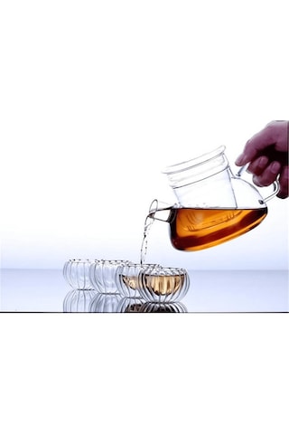 Cam Lokumluk Çerezlik Çift Cidarlı Çizgili Desenli 6'lı 50 Ml