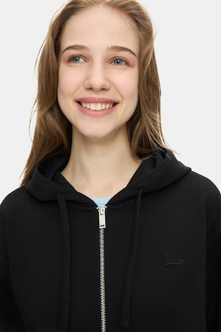 Ucla Vıvıana Siyah Kapüşonlu Baskılı Fermuarlı Standard Fit Kadın Sweatshirt Siyah