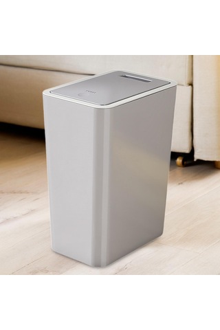 Suntek Dikdörtgen Çöp Kovası Şık Tasarım Garaj Ev Gri-12l Gri
