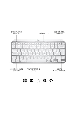 Logitech MX Keys Mini For Business Kablosuz İngilizce Q Klavye