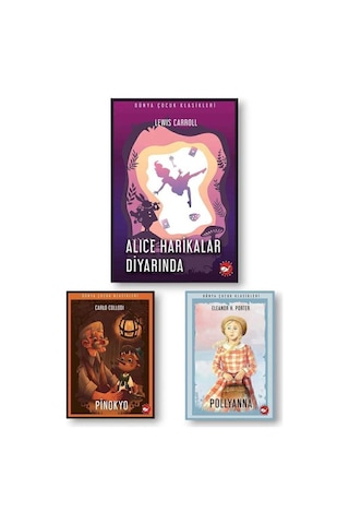 Dünya Çocuk Klasikleri 3 Kitap Set Pinokyo-alice Harikalar Diyarında-pollyanna