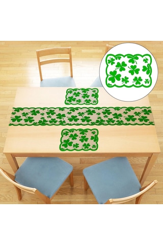 Homyl St Patricks Günü Dekoru 45x30cm Tatil Yemeği Parti Yemek Yeşil