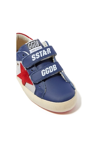 Golden Goose Retro Tarzı Çocuk Deri Spor Ayakkabıları Mavi
