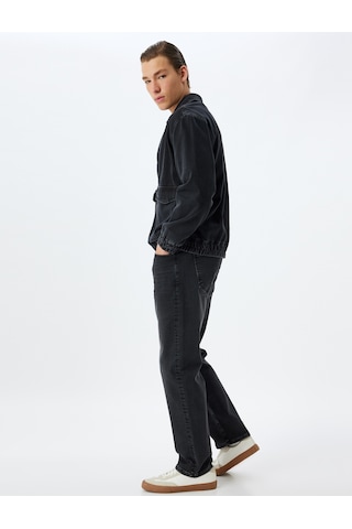 Koton Straight Fit Kot Pantolon - Mark Jean Siyah 5wam40121ıd Siyah