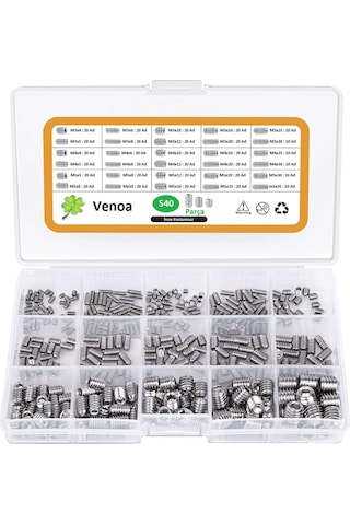 Venoa Ps540 Setskur Vida Seti M3, M4, M5 Çantalı 540 Parça