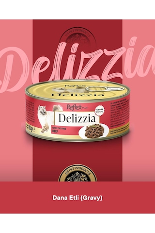Reflex Plus Delizzia Yetişkin Dana Etli Gravy Kedi Maması 6x85 Gram