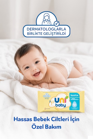 Uni Baby Sensitive Islak Bebek Mendil 12x90 1080 Yaprak 12'li Set