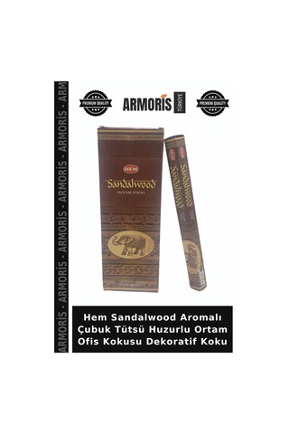 Hem Sandalwood Aromalı Çubuk Tütsü Huzurlu Ortam Ofis Kokusu Dekoratif Koku