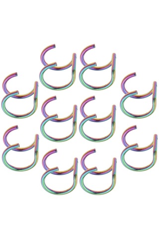 Homyl 10 Parça Paslanmaz Çelik Klipsli Kulak Döngü Renkli Çok Renkli