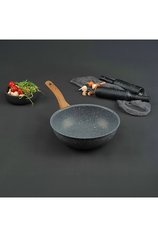 Leydi Marble Natura Granit Wok Tava 26 CM