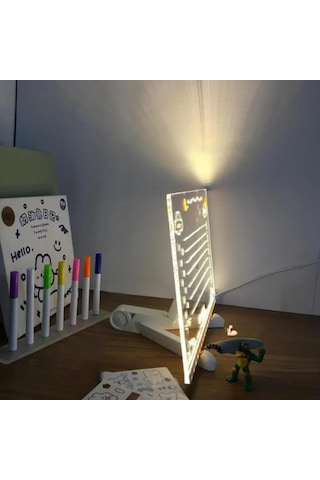Led Aydınlatmalı Yazı Ve Çizim Tahtası - Büyük Boy 30x20 Cm Çok Renkli