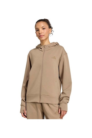 Adidas D4t Fz Hoodıe Kadın Antrenman Ceketi Ks3301 Haki