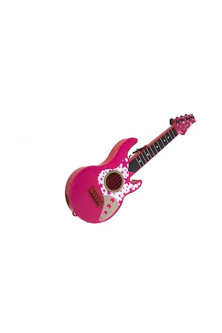 Rock Gitar Oyuncak Metal Telli 45 Cm Pembe