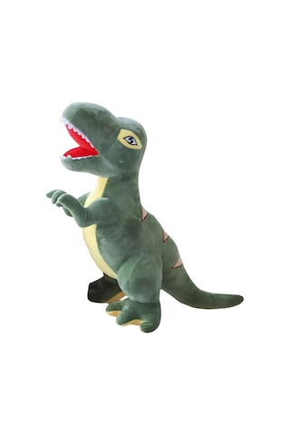 İthal Soft Kumaş Xl Boy Dinozor Tyrannosaurus T-rex Figür Peluş Oyuncak Uyku & Oyun Arkadaşı 55 Cm. Yeşil