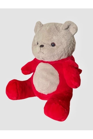Kapşonlu Sevimli Kırmızı Ayıcık 40 Cm Sevimli Konforlu: Peluş Uyku Yastığı Ve Sarılma Arkadaşı Dekoratif Oyuncak