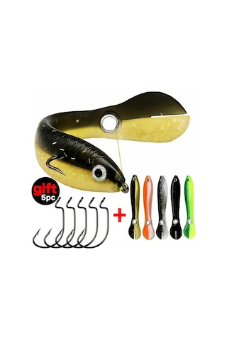 5 Adet/grup Yumuşak Balıkçılık Yem 6g 10 Cm Wobble Kuyruk Cazibesi Silikon Küçük Loach Yapay Yemler Bas Pike Balıkçılık Kanca Ve Kutu İle