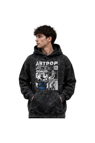 Sevbano Artpop Lady Gaga Şarkıcı Baskılı Unisex Oversize Yıkamalı Premium Siyah