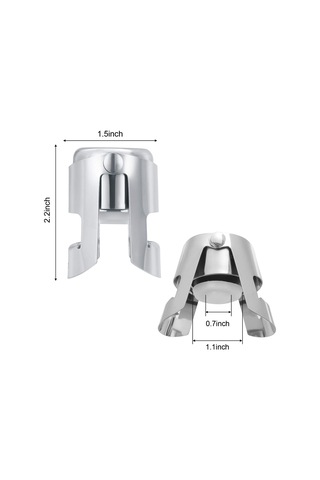 Konesam Pirinç Kapaklı Paslanmaz Çelik Şampanya Şişe Muhafaza Tıkanıklığı - Vakumlu Korumalı, Parlak Renkli 1 Adet