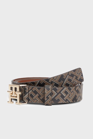 Tommy Hilfiger Logolu Deri Kemer Kadın Kemer Aw0aw19294 Bds Siyah