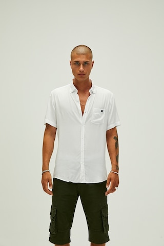 Bad Bear Frank Erkek Beyaz Kısa Kollu Gömlek Beyaz