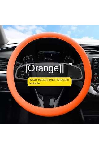 Çok Renkli Direksiyon Kılıfı Silikon Araba Elastik Eldiven Kılıfı Trend Araba Kılıfı Evrensel Turuncu