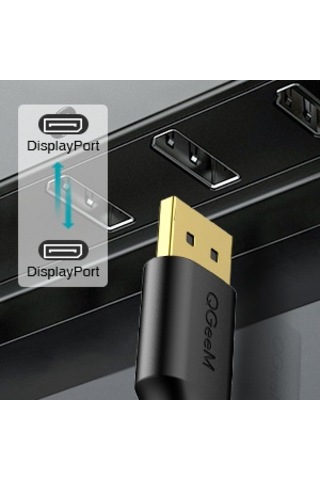 Qgeem QG-HD16 DP 4K / 60Hz HD Video Adaptörü Kablosu 1.8 Metre