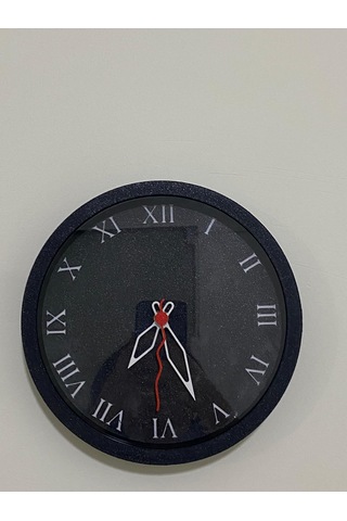 Roma Rakamlı Şık, Klasik Siyah Ve Siyah Kasa Duvar Saati Siyah