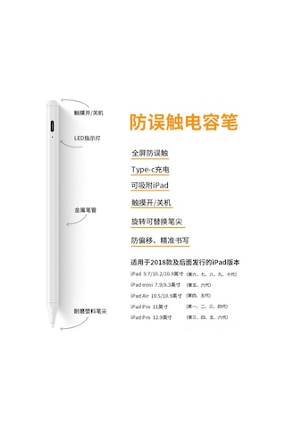 Geeroyoo İpad İçin Spiral Uçlu Yüksek Hassasiyetli Dokunmatik Kalem - Pil Göstergeli, 2. Nesil Uyumlu, Yüksek Kaliteli Materyalden Yapılmış