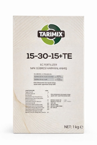 Tarımıx 15.30.15 +te Npk Azot, Fosfor, Potasyum Bor, Demir, Mangan, Bakır, Çinko Içerikli Gübre 1 kg