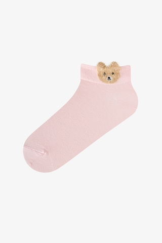 Penti Beyaz Gri Pembe Cute Teddy Bear Pamuklu 3 Çift Patik Çorap