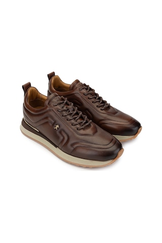 Tamer Tanca Erkek Hakiki Deri Kahverengi Sneakers & Spor Ayakkabı 383 5960 Erk Ayk Sk24-25 Kahve Slvr Kahverengi