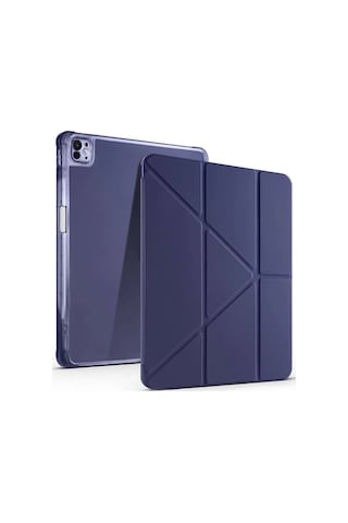 Apple iPad Uyumlu Air 13 2024 Kılıf Kalemlikli Mars Tablet Kılıfı - Lacivert