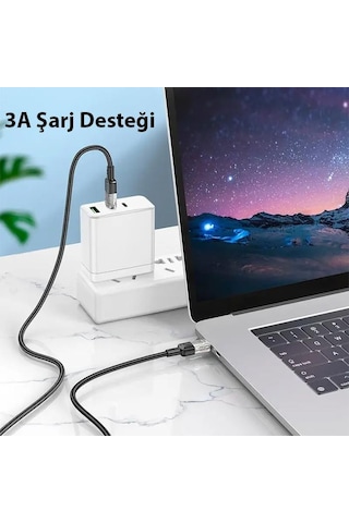 Hoco U129 Transparan 60w Type-c To Type-c Data Ve Şarj Kablosu 1m Siyah