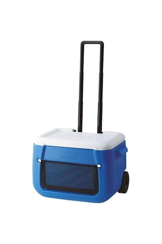 Coleman Poly-lite Wheeled Mesh 50 Qt Tekerlekli Soğutucu Buzluk 47.3 Lt Mavi