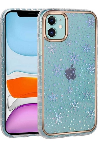 Apple Uyumlu iPhone 11 Kılıf Desenli Parlayan Transparan Zore Avva Kapak No13
